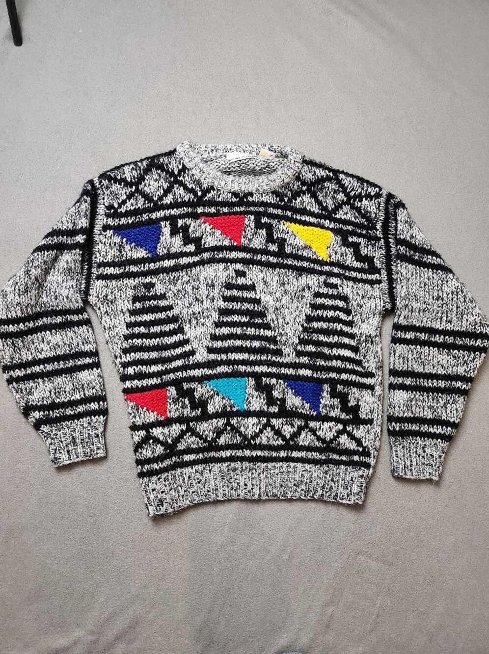 Vintage Club International Men's Geometric Knit Sweater Eclectic Grandpa Artsy - Picture 6 of 12
